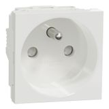 Unica - 2P+T socket - FR - 90° - screws - White - mecha only
