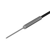 Fiber optic sensor head, diffuse, cylindrical axial diameter 3 mm with sleeve, diameter 0.8 mm, 15 mm lenght, R25 fiber, 2 m cable E32 1552R