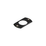 Plate with shaped hole, rectangular, 30x60 mm, grey, with inscription
