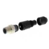 Field assembly connector, M12 straight plug (male), 4-poles, A coded, crimp connection, for cable diameters 3-4 mm XS2G0006F
