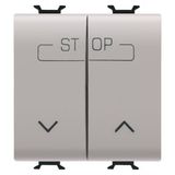 TWIN PUSH-BUTTON 250V ac - QUICK WIRING TERMINALS - 1P NO 16A - SYMBOL UP-DOWN-STOP - 2 MODULES - NATURAL SATIN BEIGE - CHORUSMART
