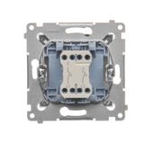 IP44 socket outlet with Schuko earthing, shutters and frame seal - transparent flap, (module), 16A, 250V, Screw, cream white/electro white