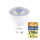 LED bulb GU10, 4.9W, 2700K, PAR16, CRI80, ex. angle 38°, use 360° 425lm