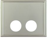 Centre plate 2 plug-in openings f. call unit, arsys, stainl. steel mat