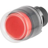 Projecting push-button, red, rubber cap