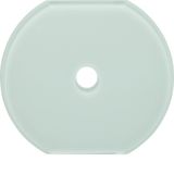 Cover frame 1-way center piece for rotary switch, Glass Series, polar white