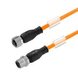 Sensor/actuator line, M12 / M12, Number of poles : 4, 10 m, pin, straight - socket, straight, Shielded: No, LED: No, Sheath material: PUR, Halogen: No