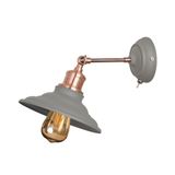 Wall Fixture LORET+ with switch,8229,AC220-240V,50/60Hz,1*E27,max.40W, Diameter20cm, single, grey