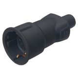 SOCKET 2P+E SCH RUBBER BLACK