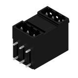 PCB plug-in connector, male header, closed side, THT solder connection, 5.08 mm, Number of poles: 6, 90°, Solder pin length (l): 3.2 mm, tinned, black, Box