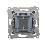 Two-way switch illuminated, LED not replaceable Color: blue, (module), 10AX, quick connection, beige