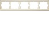 Frame 5gang horizontal Arsys white, glossy