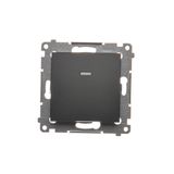 Single switch with backlight LED, (module), 16AX, Screw, black matt
