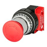 Mushroom push-button Ø 35, twist release, red, N.C.