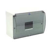 Surface-mounted distribution board - RM 9S (N+PE) with glass