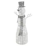 LED Christmas snowman, rattan, 124 cm, indoor, cool white, timer