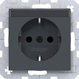 SCHUKO wall socket, text-type, Safety Plus, plug-in type, A.x/C.x anthracite