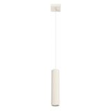 ELEGANT HANGING, SINGLE LAMP FROM THE CARBON SERIES WITH A CYLINDRICAL LAMP SHADE, BEIGE