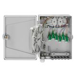 APL house connection box, surface-mounted, lockable, with 4xLC-D couplings (SM/APC)