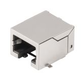 PCB plug-in connector, RJ45 jacks, Cat. 5 , SMD solder connection, 90°, Latch option: bottom, Shield tabs: none, 30...80 µ" Ni / ≥ 30 µ" Au , LED: No, Number of poles: 8, Tape