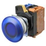 Pushbutton A22NL Ã˜22, bezel brushed metal, MUSHROOM, MOMENTARY, CAP CO A2222579H
