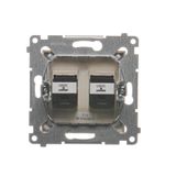 Three positions (1-0-2) single roller blind switch, 10A, Silver matt, metalic