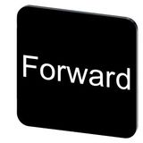 Labeling plate 22 x 22 mm, label black, labeling: Forward