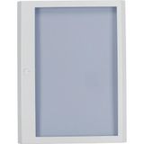 BFZ-OTT-6/144 Surface mounted steel sheet door white, transparent, for 24MU per row, 6 rows