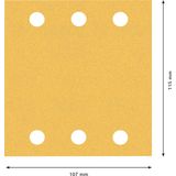 EXPERT C47 Sandpaper with 6 holes for Orbital Sanders 115 x 17 mm, G 12 1-pc