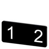 Labeling plate 12.5x27 mm, black label, icon: 1 2