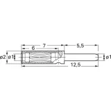 Solder receptacle, 20 A, Solder receptacle, Soldered connection