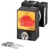 T3-2-15907/E/SVA(C,E,G-J) Changeoverswitches, T3, 32 A, flush mounting, 2 pole, with black thumb grip and front plate, Cylinder lock SVA
