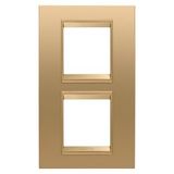 LUX INTERNATIONAL PLATE - IN METAL - 2+2 MODULES VERTICAL - GOLD  - INNER FRAME MATT GOLD - CHORUSMART