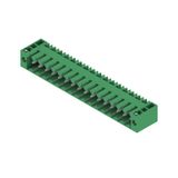 PCB plug-in connector, male header, Flange, THT solder connection, 3.50 mm, Number of poles: 16, 90°, Solder pin length (l): 3.2 mm, tinned, Signal green, Box