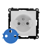 DATA single socket outlet with socket access element, module, 16A, quick connection, matt aluminum