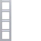 Cover frame 4-way vertical, text field, A.1, titanium
