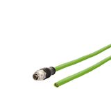 M12 Industrial Ethernet cable, X-coded, 1.0 m, M12 plug straight - fre