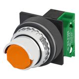 Push-button with half guard, orange, N.O.