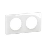 Plate 2 gang - Enamelled White