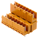 PCB plug-in connector, male header, open side, THT solder connection, 5.08 mm, Number of poles: 32, 180°, Solder pin length (l): 4.5 mm, tinned, orange, Box