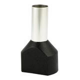 Double insulated sleeve terminal HI 2x16.0/18-black, black, Al/Cu