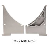End cap without hole for SQ left, silver color, 1 pc