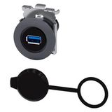 USB port, 30 mm, Metal matt, sand gray