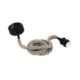 BLACK E27 THICK ROPE WIRE 2m SUSPENSION