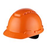3M™ Hard Hat, Ratchet, Ventilated, Plastic Sweatband, Orange, H700N-OR