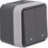 Blind push-button imprinted symbol arrow surface-mtd, W.1, grey/light