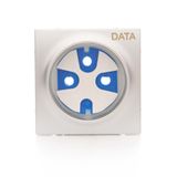 Cover for DATA socket, Silver matt, metalic