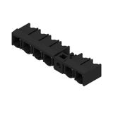 PCB plug-in connector, male header, closed side, Middle flange, THT solder connection, 7.62 mm, Number of poles: 6, 90°, Solder pin length (l): 3.2 mm, tinned, black, Box
