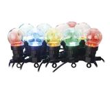 LED light chain – 10x party bulbs, 5 m, outdoor and indoor, multicolour