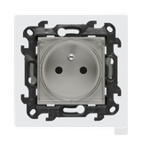 SOON ON SALE, single socket outlet with earthing for IP44 version with frame seal, with shutters, (module), Simon 24, IP44, 16A, cashmere